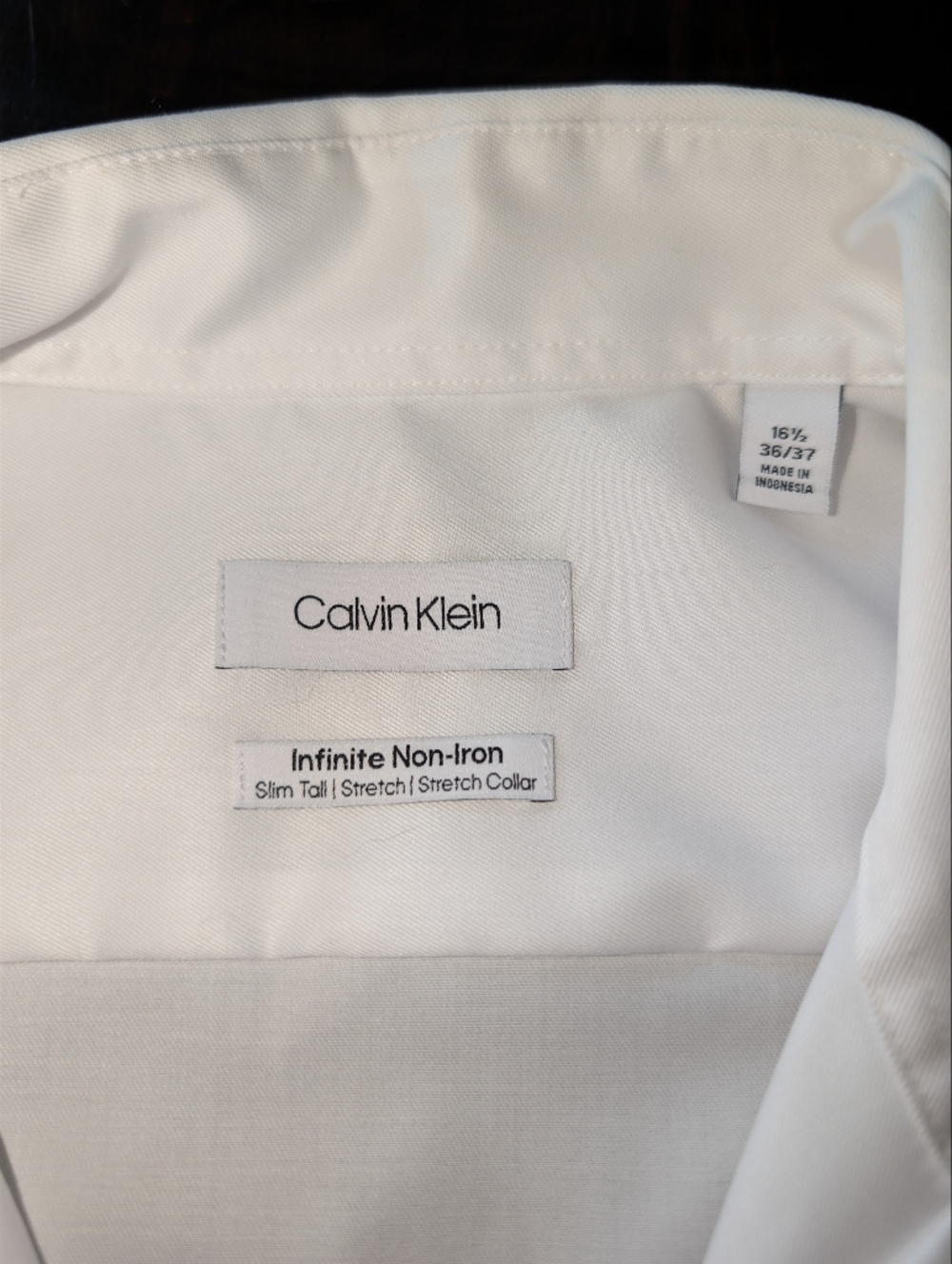 Calvin Klein White Men's Dress Shirt Classic Button-Down 16 1/2" Office Wedding